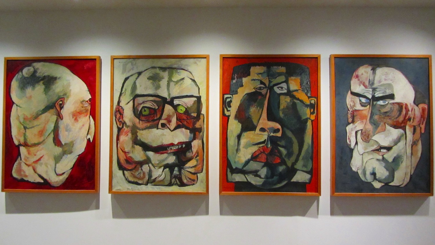 Painting in the national museum from Oswaldo Guayasamin, from left: The Pastor, the Dictator, the Soldier and the President